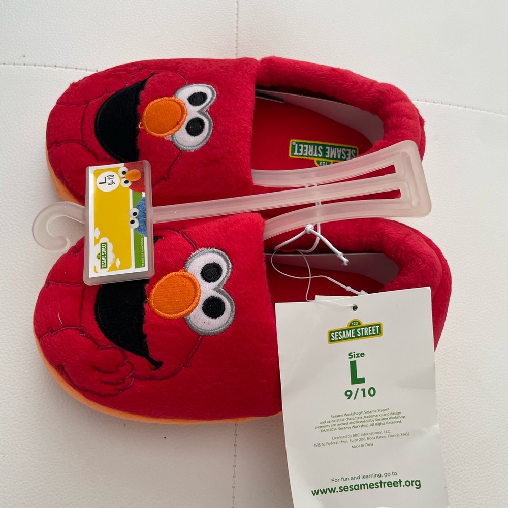 Sesame Street Elmo Red Slippers for Kids